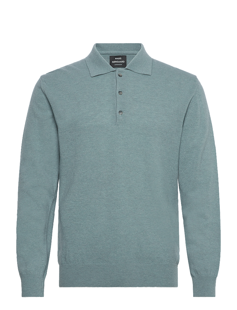 Mads Nørgaard - Eco Wool Tristan Knit - gestrickte polohemden - slate - 0