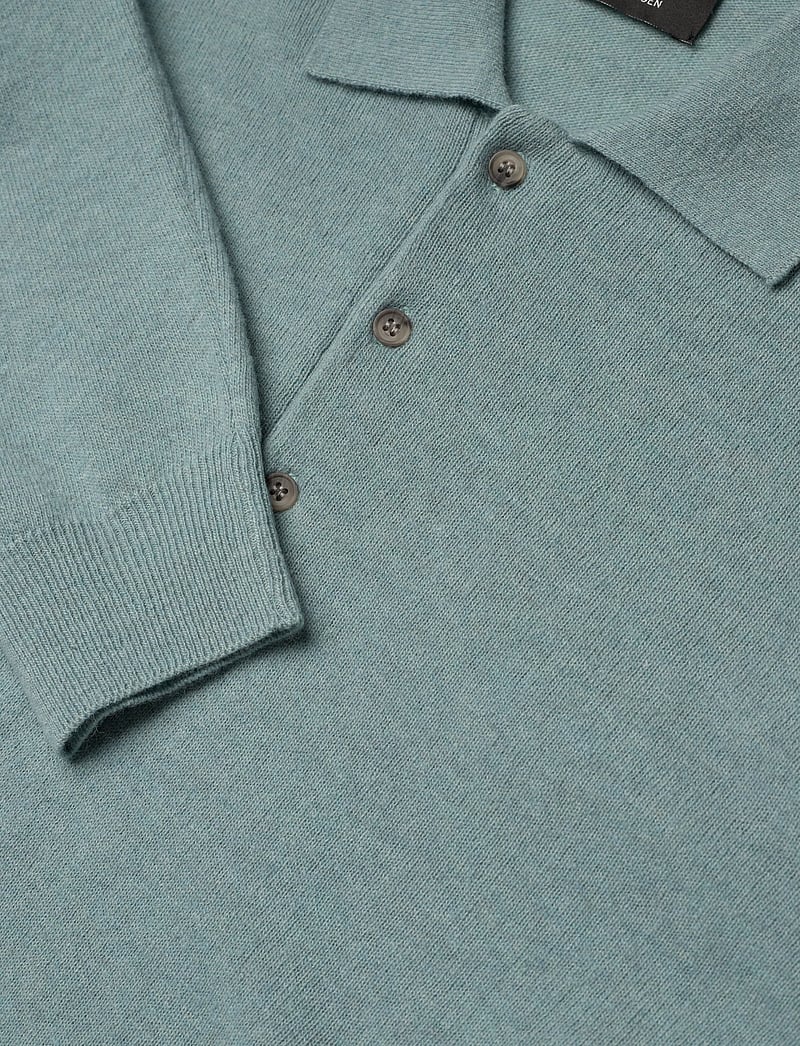 Mads Nørgaard - Eco Wool Tristan Knit - gestrickte polohemden - slate - 2