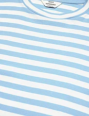 Mads Nørgaard - 2x2 Cotton Stripe Tuba Tee LS - long-sleeved tops - alaskan blue/white alyssum - 2