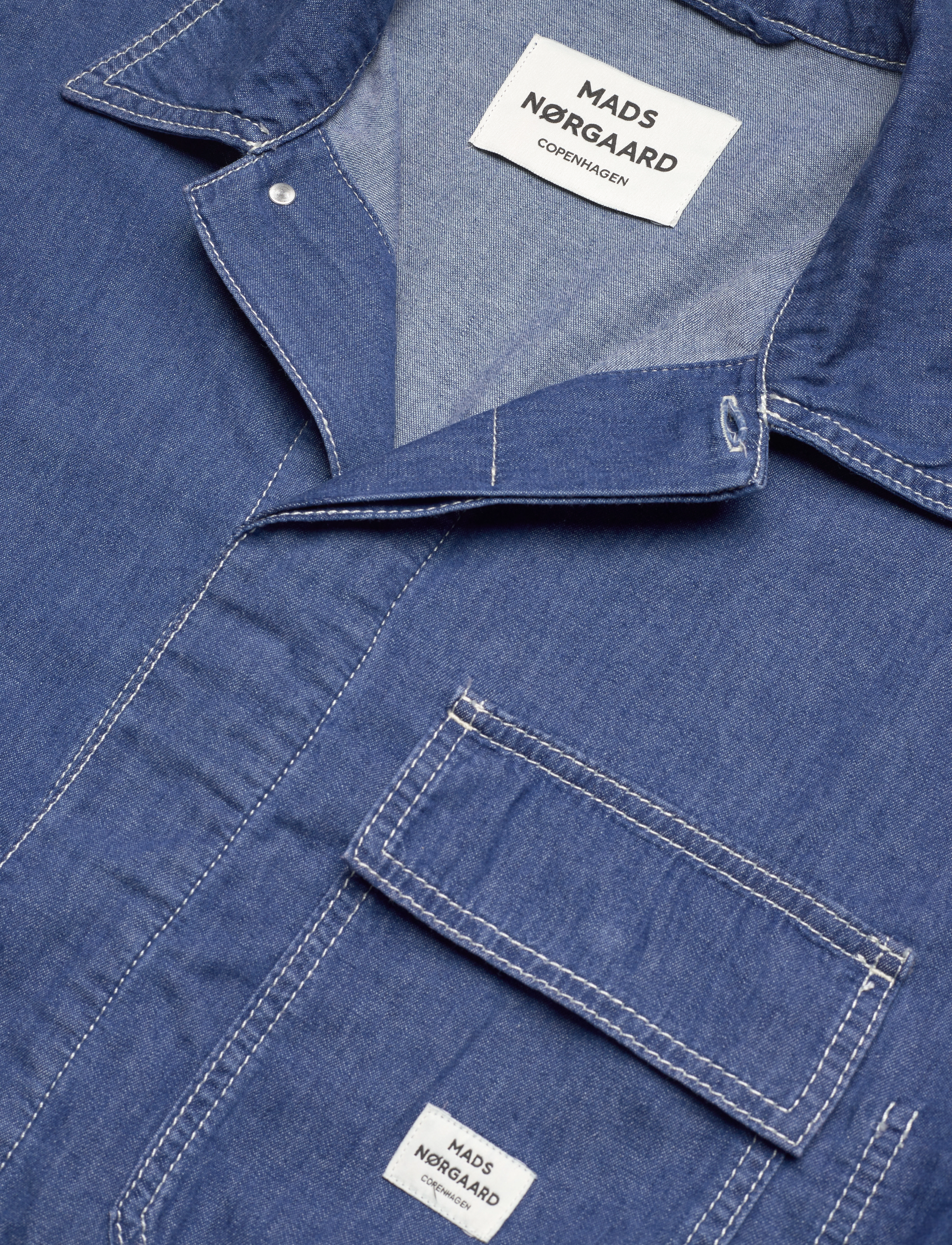Mads Nørgaard - Air Denim Johnny Jacket - mid blue denim - 2