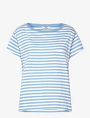 Mads Nørgaard - Organic Jersey Stripe Torva Tee - t-shirts - alaskan blue/brilliant white - 0