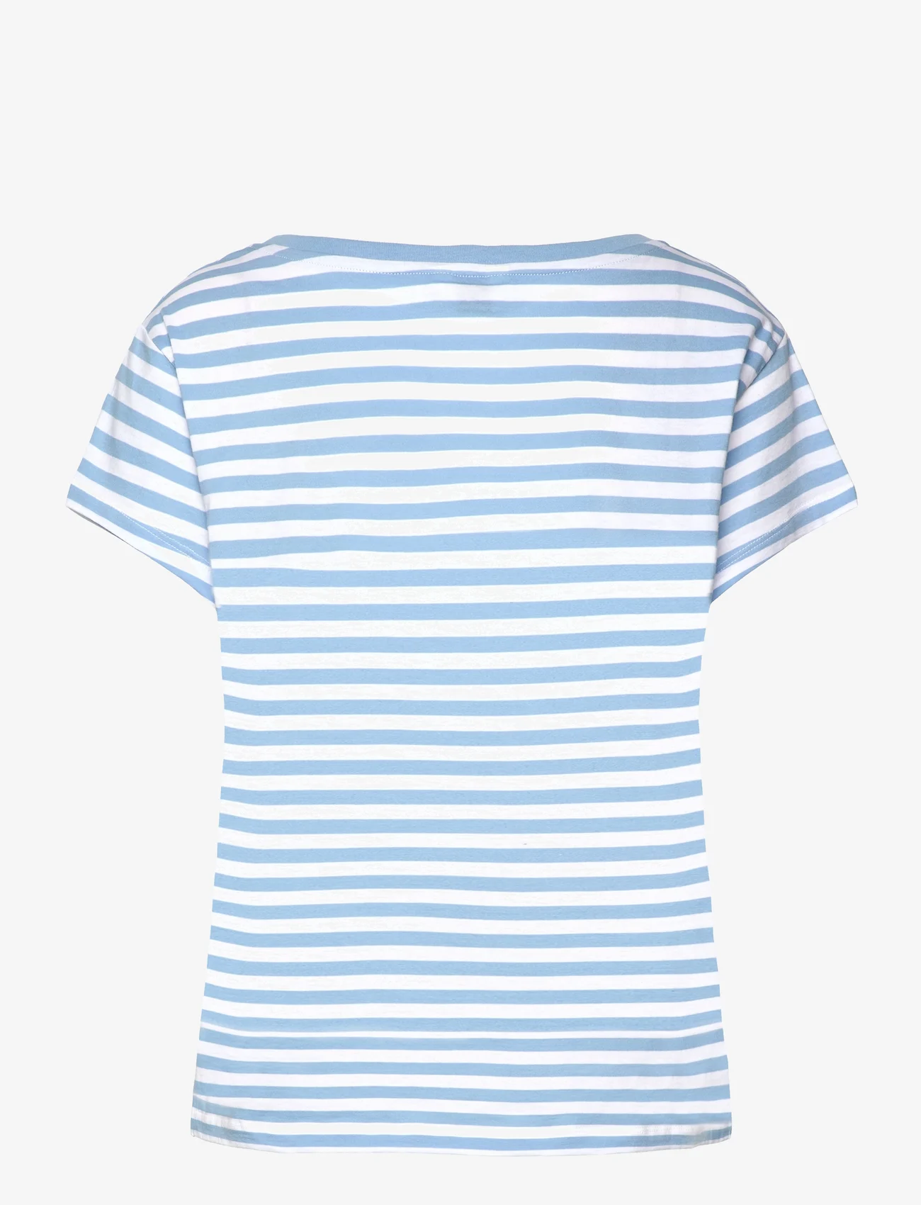 Mads Nørgaard - Organic Jersey Stripe Torva Tee - t-shirts - alaskan blue/brilliant white - 1