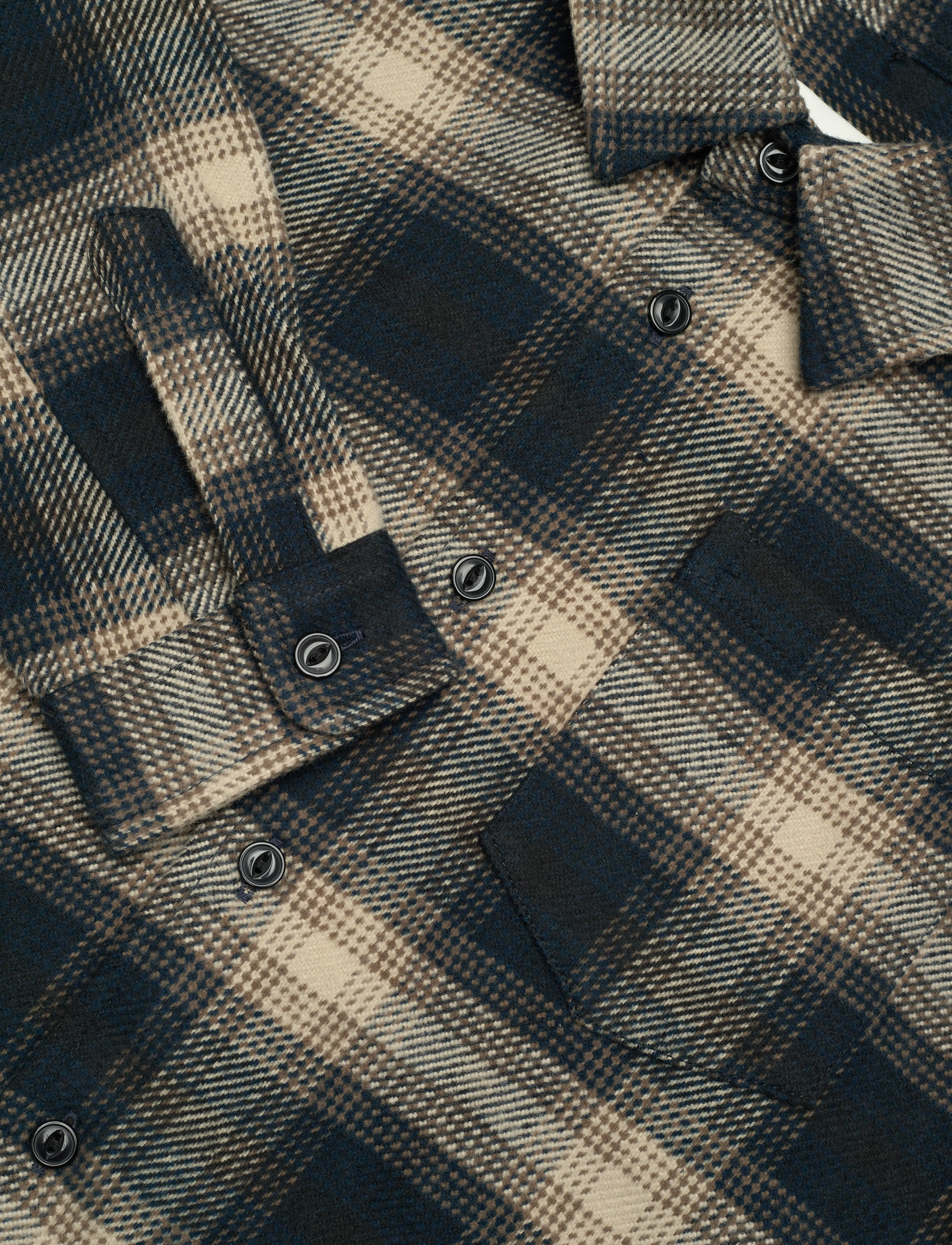 Mads Nørgaard - Soft Flannel Svano Shirt - midnight navy check - 2