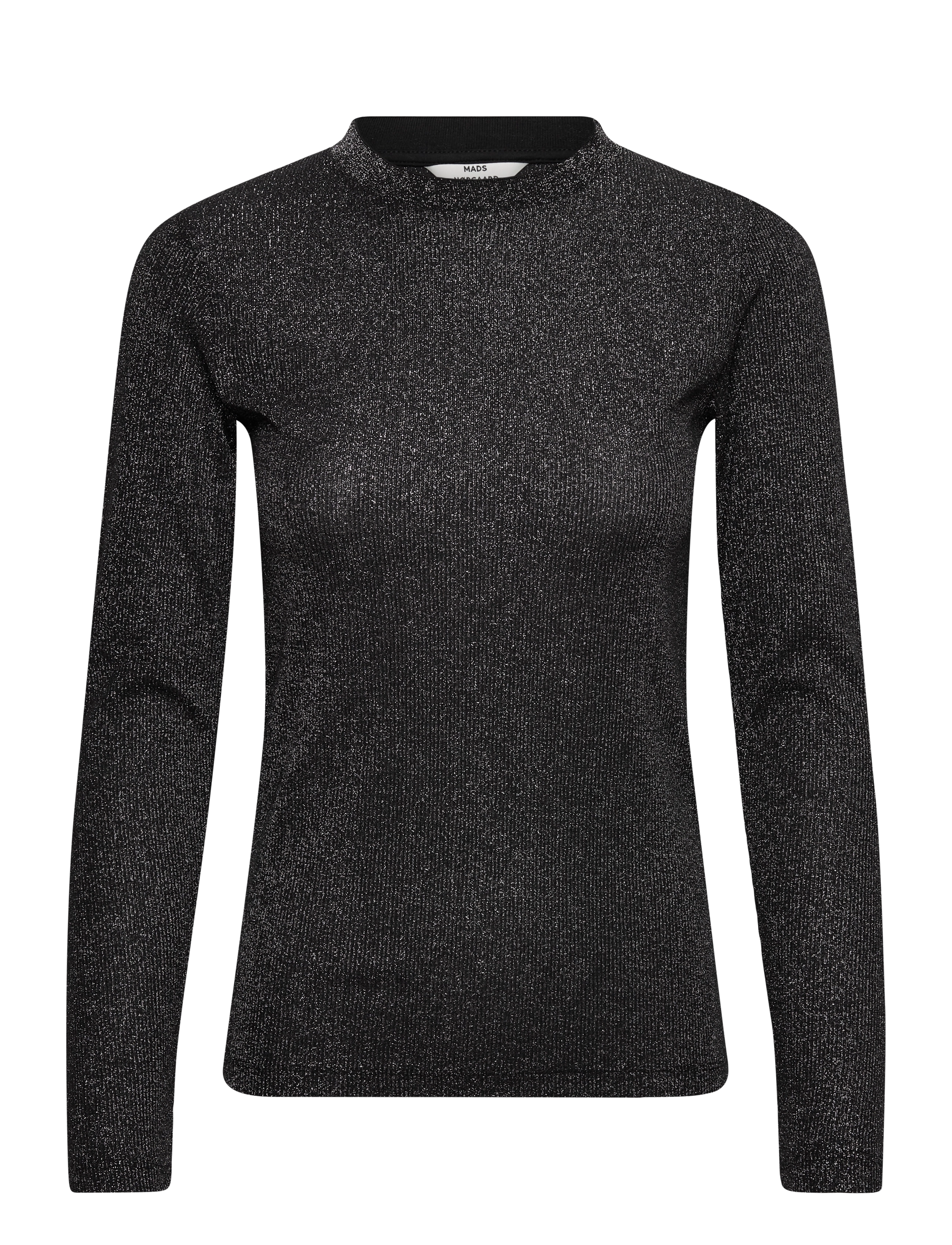 Mads Nørgaard - 2x2 Lurex Tuba Tee LS - långärmade toppar - black/gun metal - 0