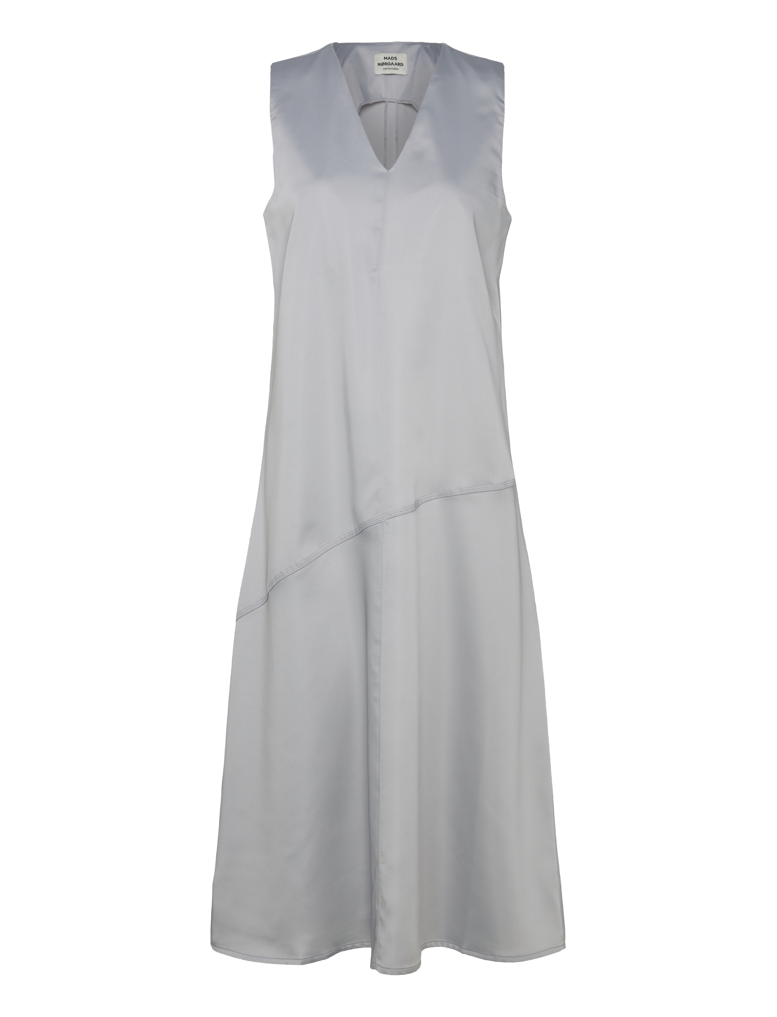 Mads Nørgaard Heavy Satin Runa Dress - Aftenkjoler & Gallakjoler - HIGH-RISE / grey