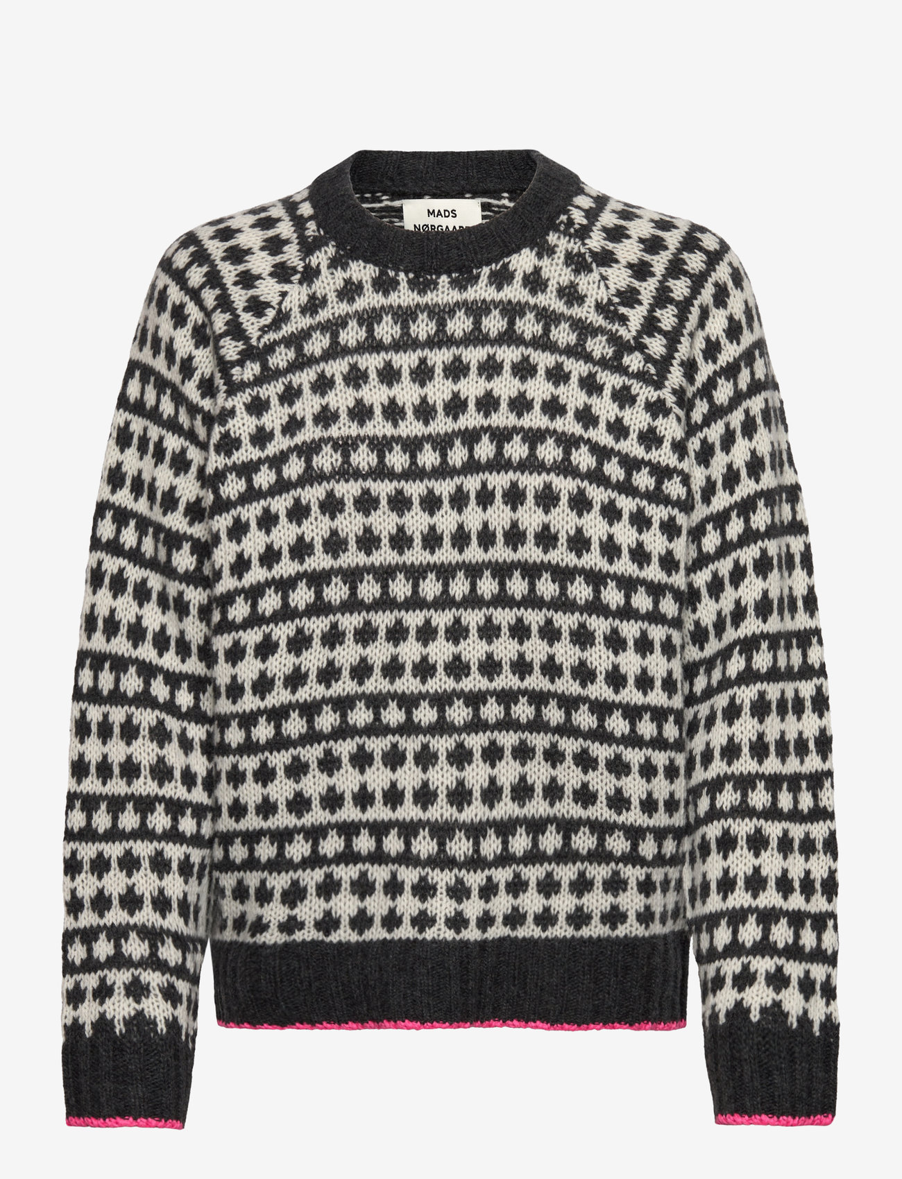 Mads Nørgaard - Yota Kilian Iceland Sweater - pulls - dark grey melange/winter white - 0