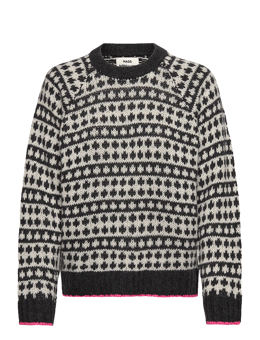 Mads Nørgaard - Yota Kilian Iceland Sweater - peysur - dark grey melange/winter white - 0