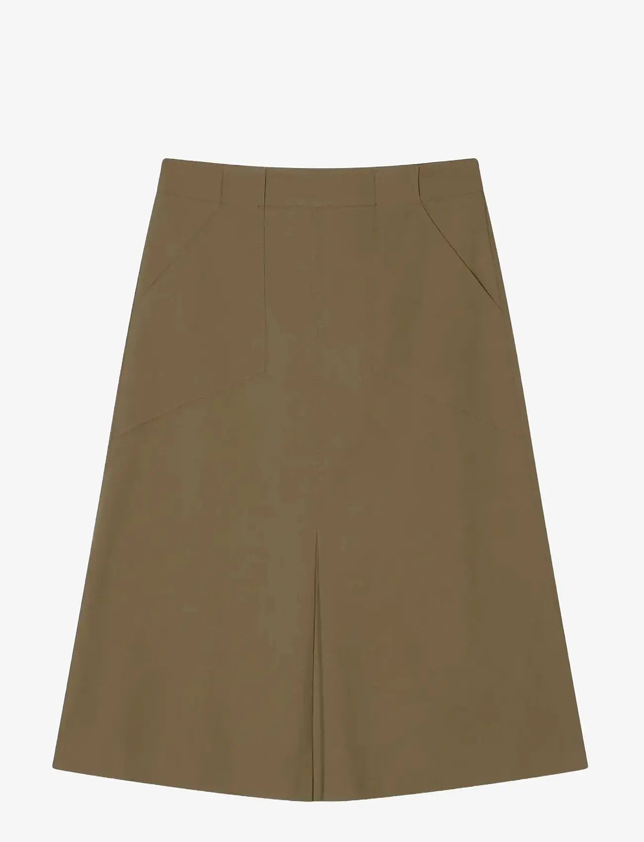 Mads Nørgaard - Soft Spring Soy Skirt - midi skirts - teak - 0