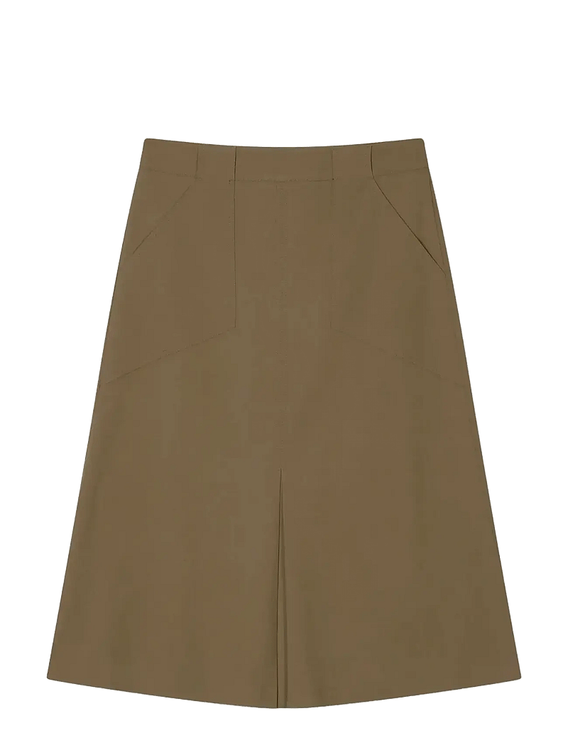 Mads Nørgaard - Soft Spring Soy Skirt - midiseelikud - teak - 0
