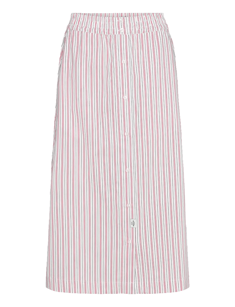 Mads Nørgaard - Poplinda Sindri Skirt - pinstripe/fiery red - 0