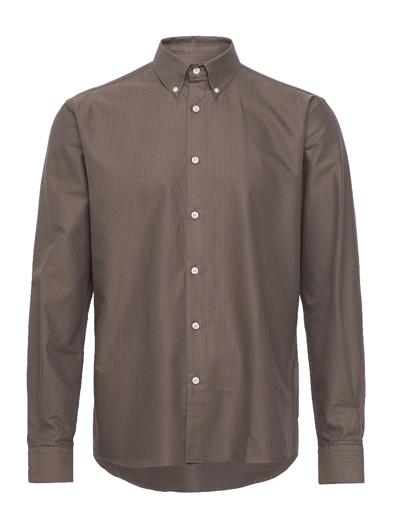 Mads Nørgaard - Cotton Oxford Sune Stripe Shirt BD - bungee cord/black oyster - 0
