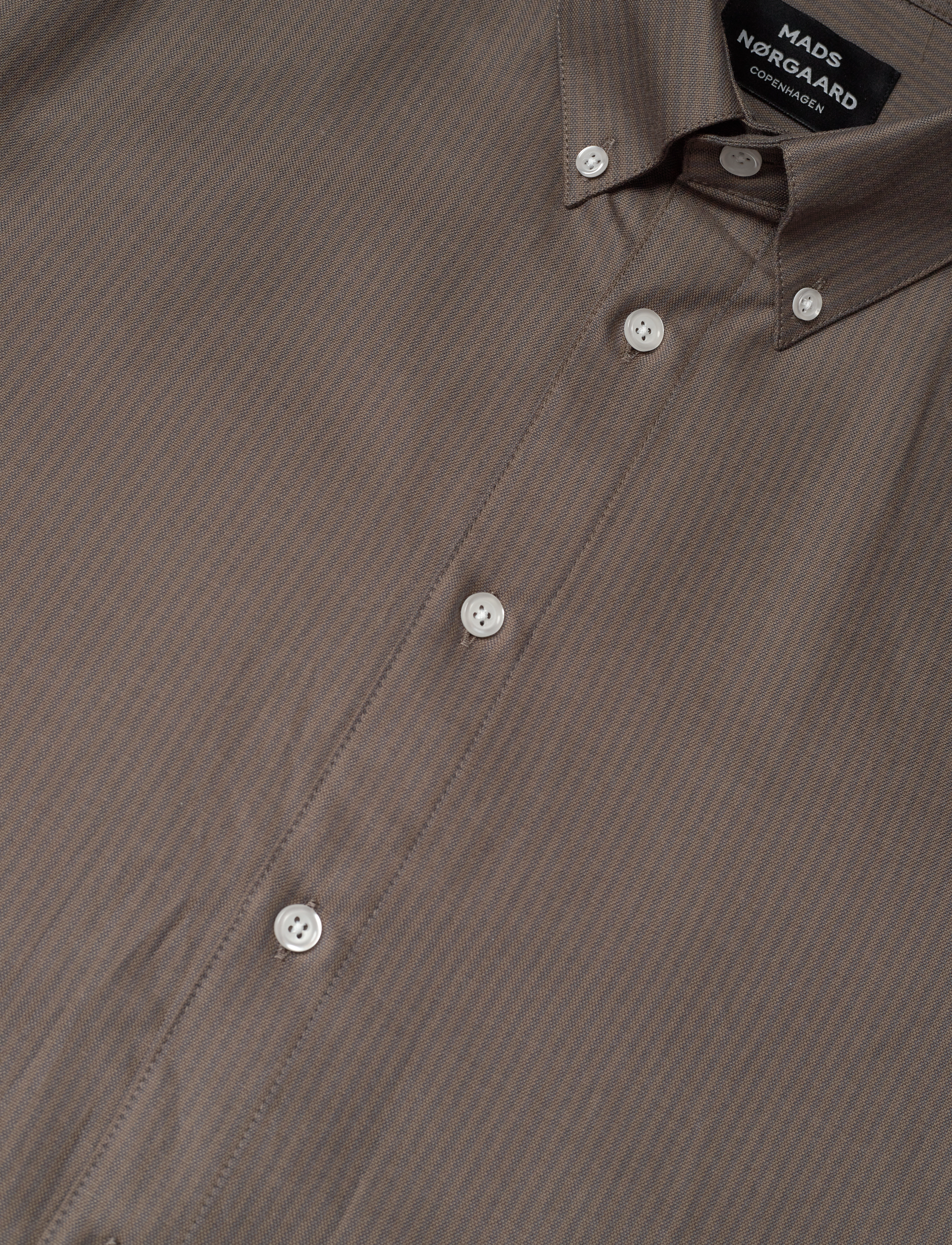 Mads Nørgaard - Cotton Oxford Sune Stripe Shirt BD - bungee cord/black oyster - 3