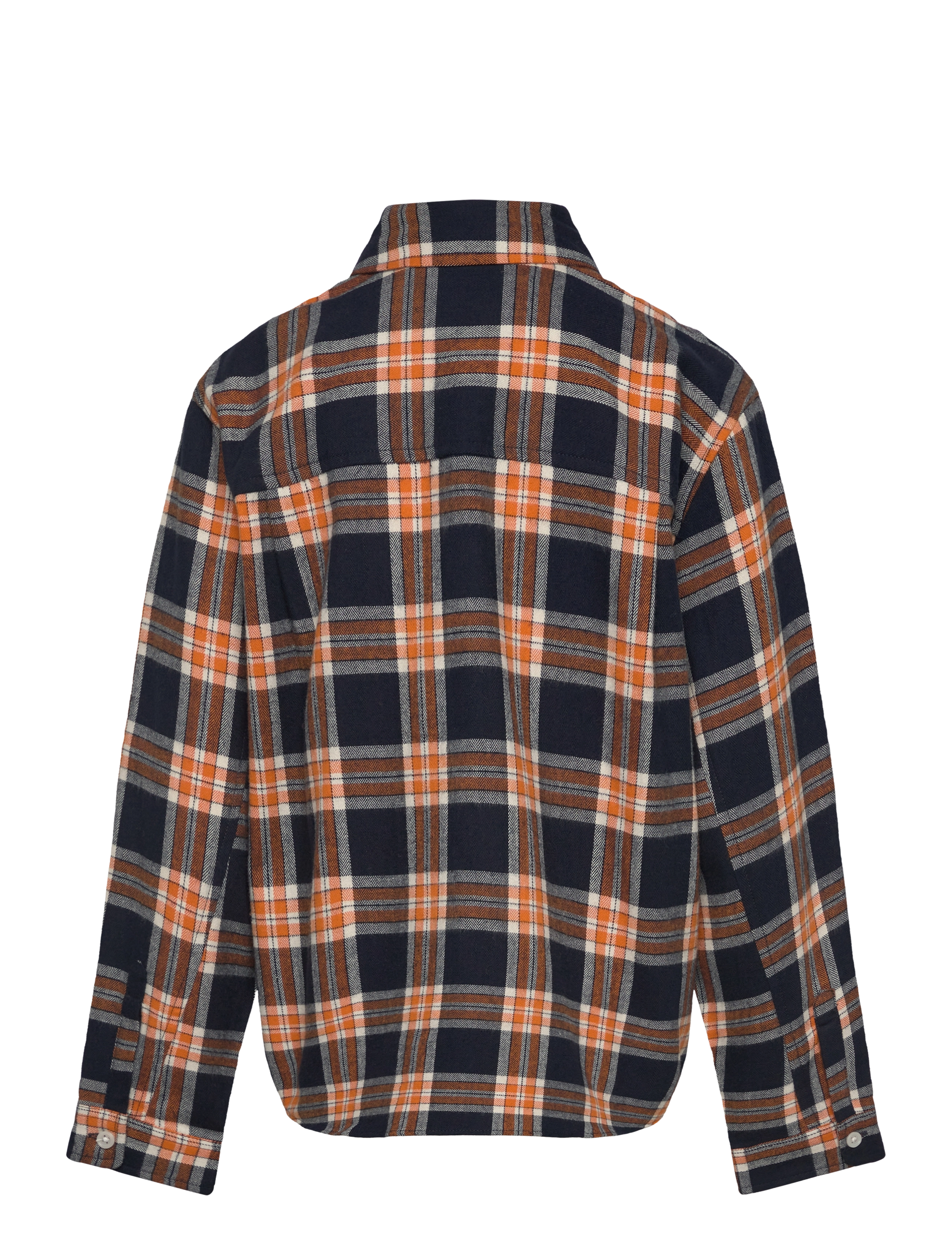 Mads Nørgaard - Check Flannel Svano Shirt - parisian night/orange clown fi - 1