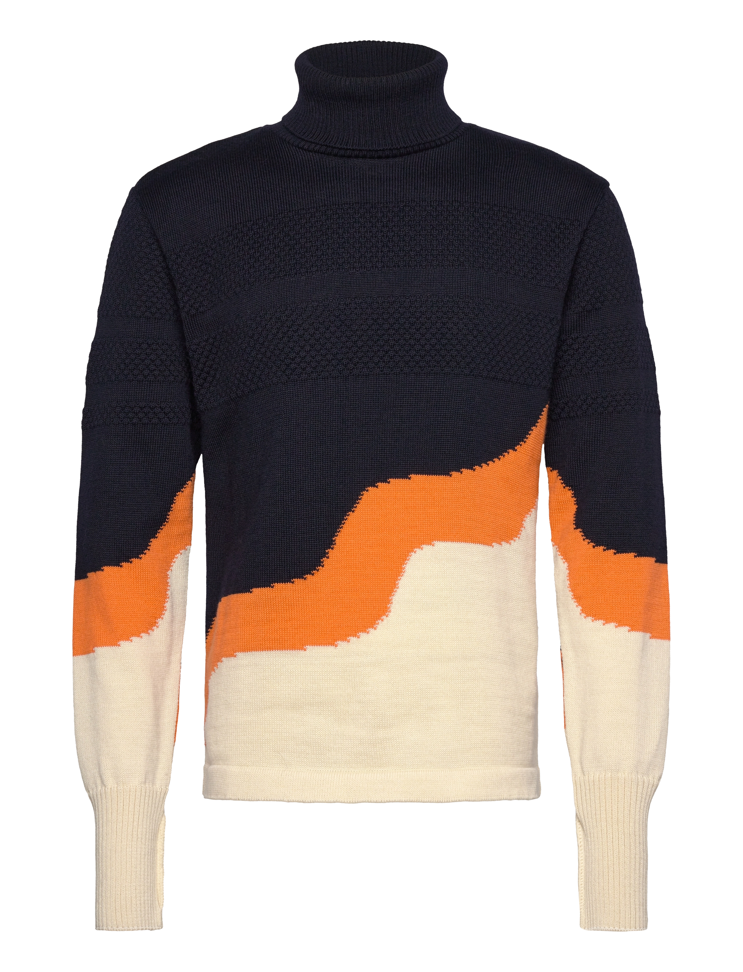 Mads Nørgaard - Wool Klemens 3 colour Knit - deep well/orange clown fish/va - 0