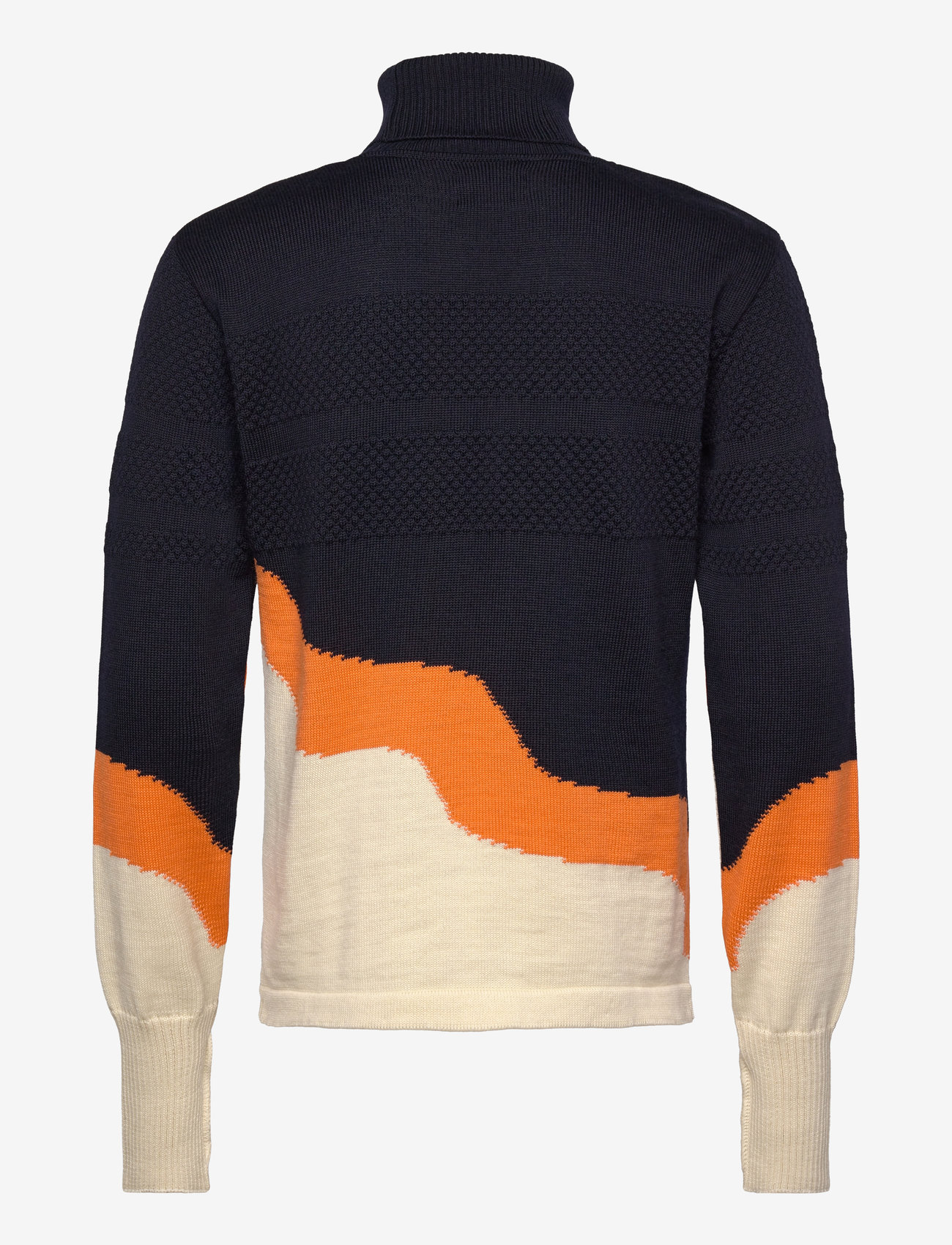 Mads Nørgaard - Wool Klemens 3 colour Knit - deep well/orange clown fish/va - 1