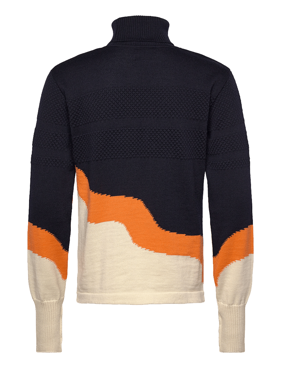 Mads Nørgaard - Wool Klemens 3 colour Knit - deep well/orange clown fish/va - 1