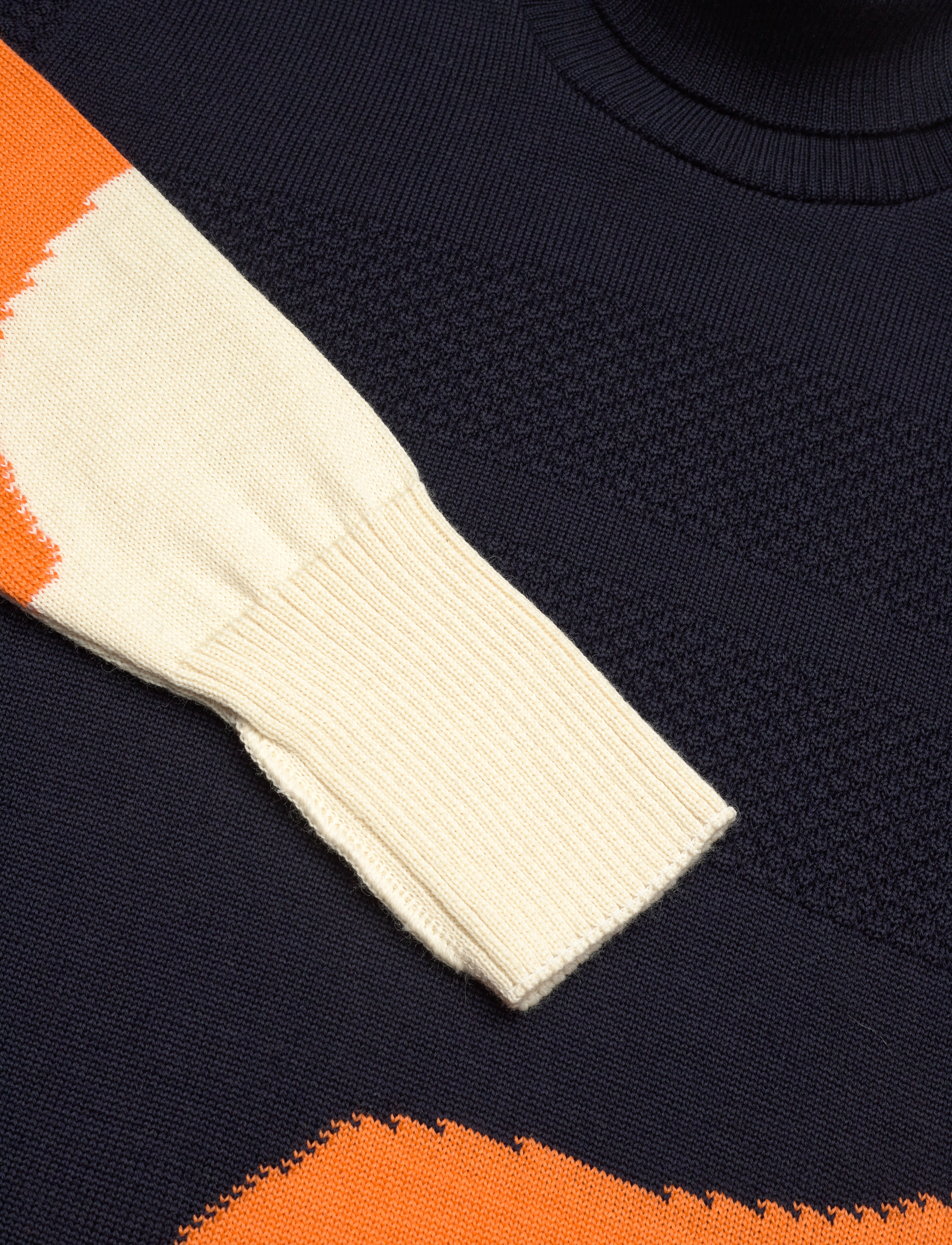 Mads Nørgaard - Wool Klemens 3 colour Knit - deep well/orange clown fish/va - 2