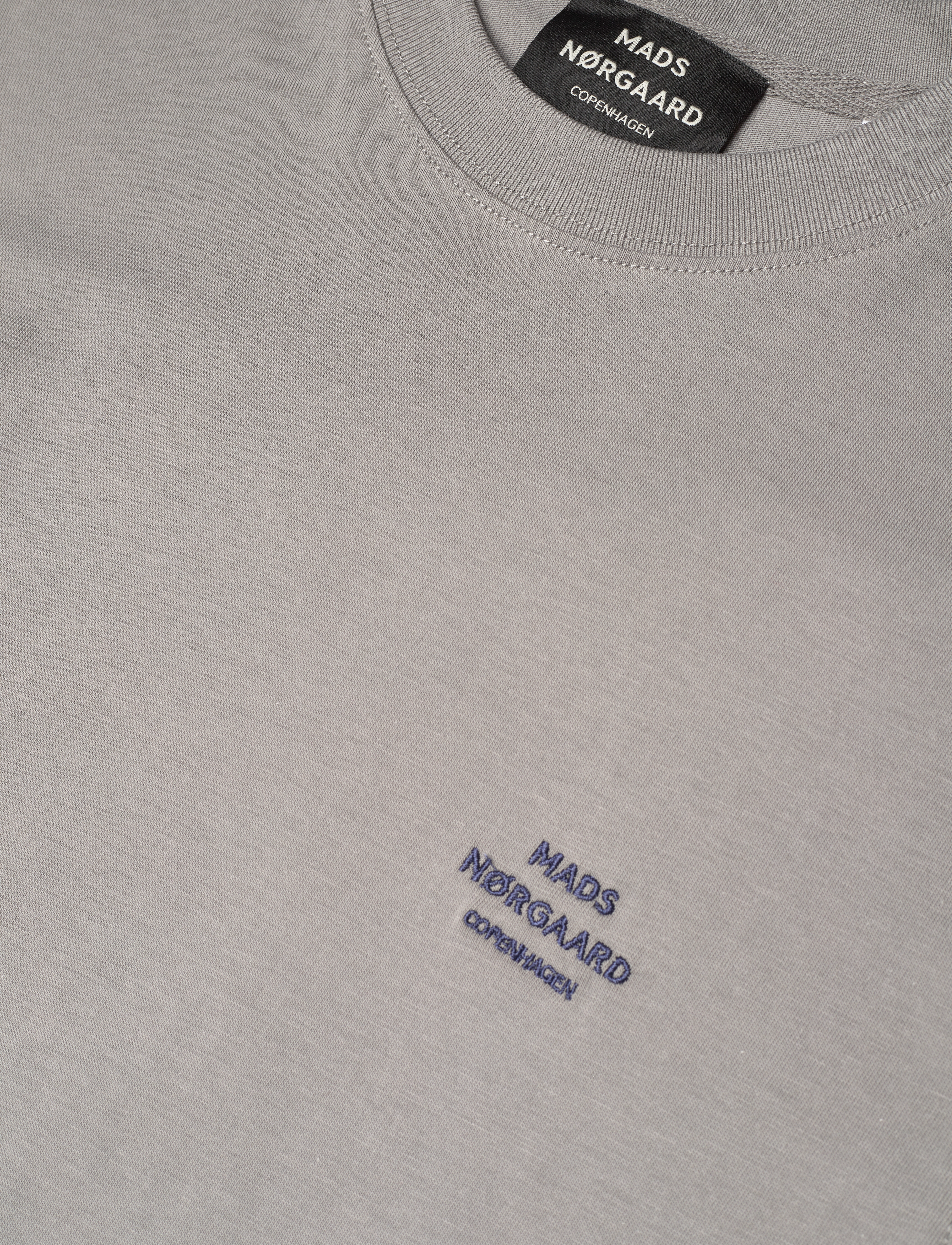 Mads Nørgaard - Cotton Jersey Frode Emb Logo Tee - moon mist - 2