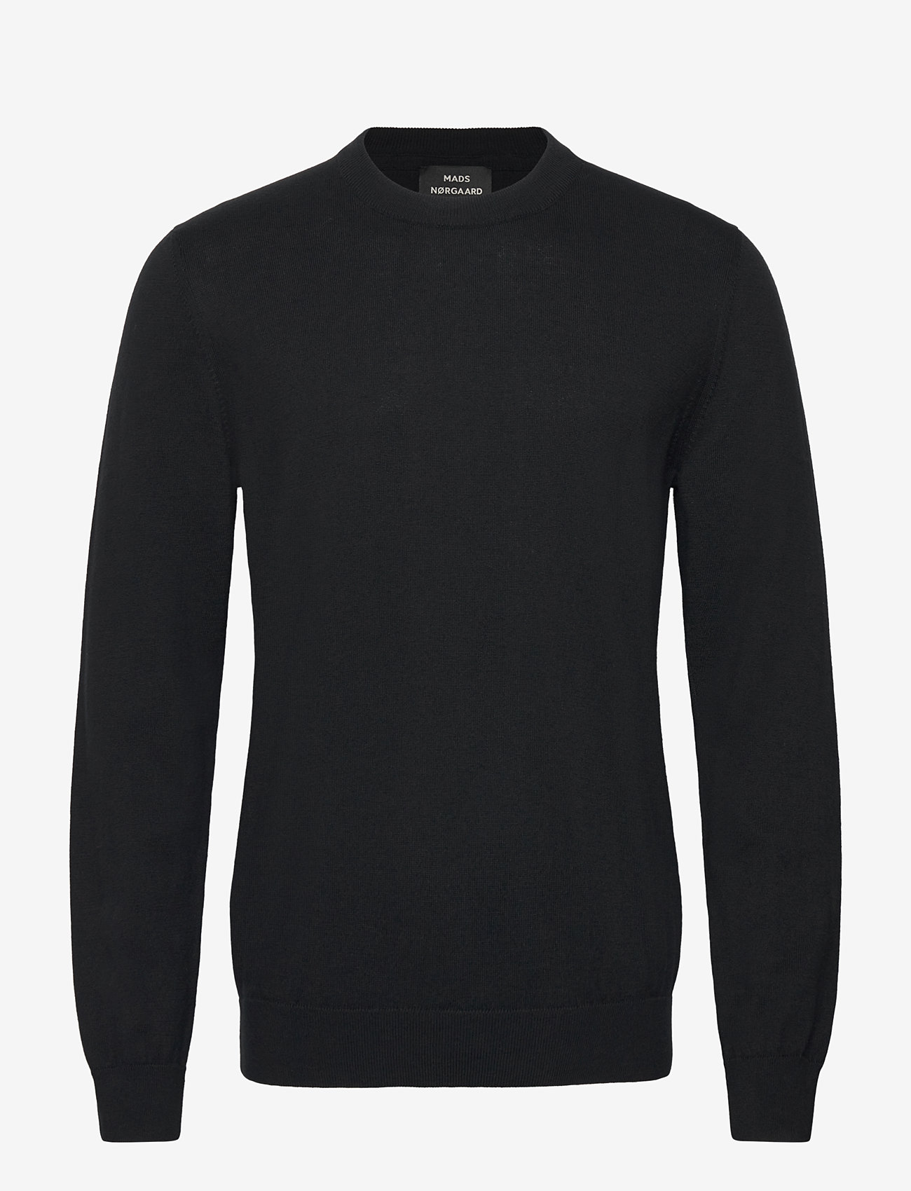 Mads Nørgaard - Tight Cotton Karsten Knit - rund hals - black - 0