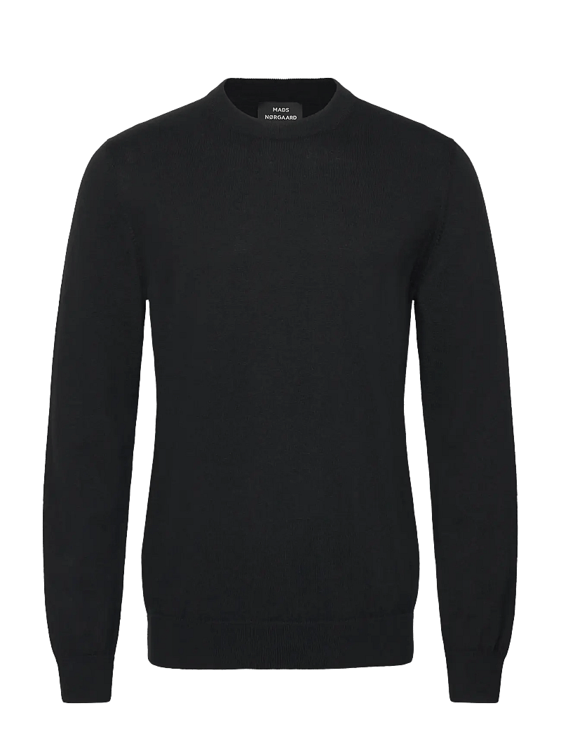Mads Nørgaard - Tight Cotton Karsten Knit - rund hals - black - 0