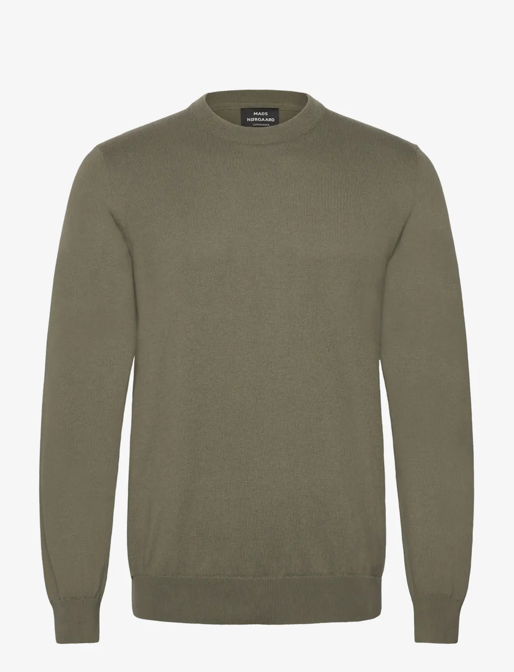 Mads Nørgaard - Tight Cotton Karsten Knit - rundhalsad - kalamata - 0