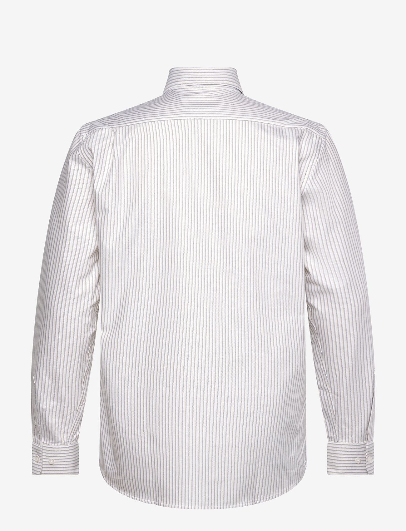 Mads Nørgaard - Cotton Oxford Sune Stripe Shirt BD - white/corn husk/kalamata - 1