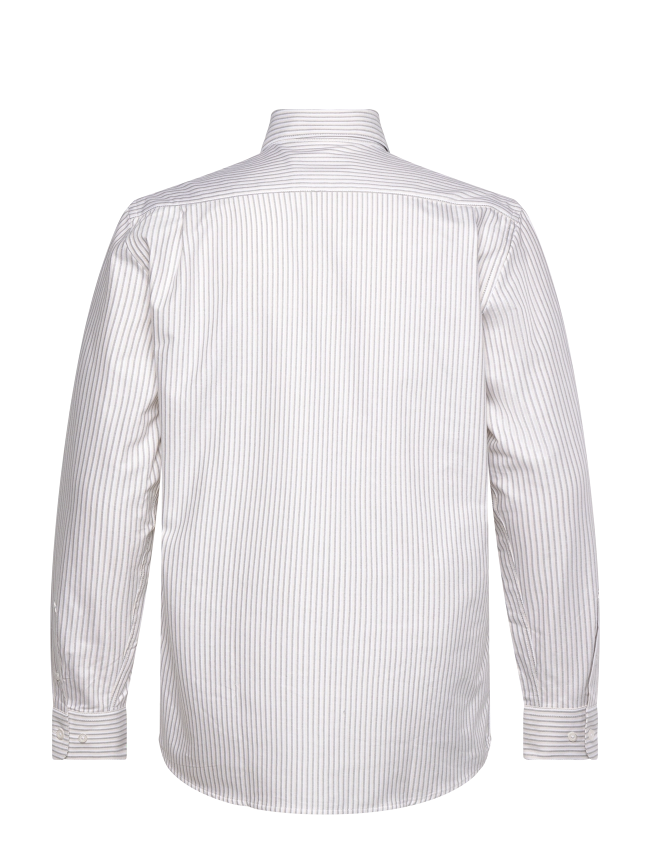 Mads Nørgaard - Cotton Oxford Sune Stripe Shirt BD - white/corn husk/kalamata - 1