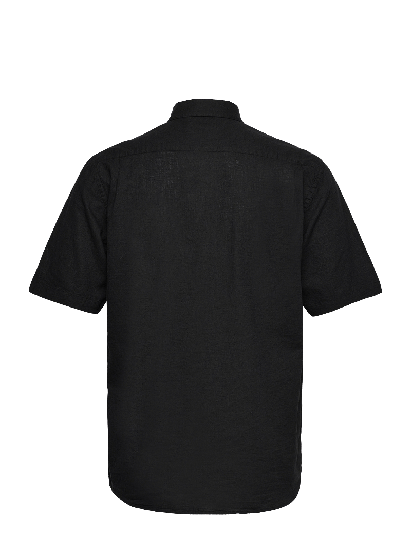 Mads Nørgaard - Cotton Linen Victor Shirt SS - hørskjorter - black - 1