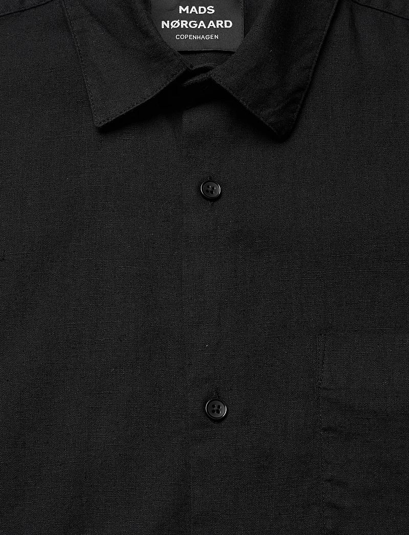 Mads Nørgaard - Cotton Linen Victor Shirt SS - hørskjorter - black - 2