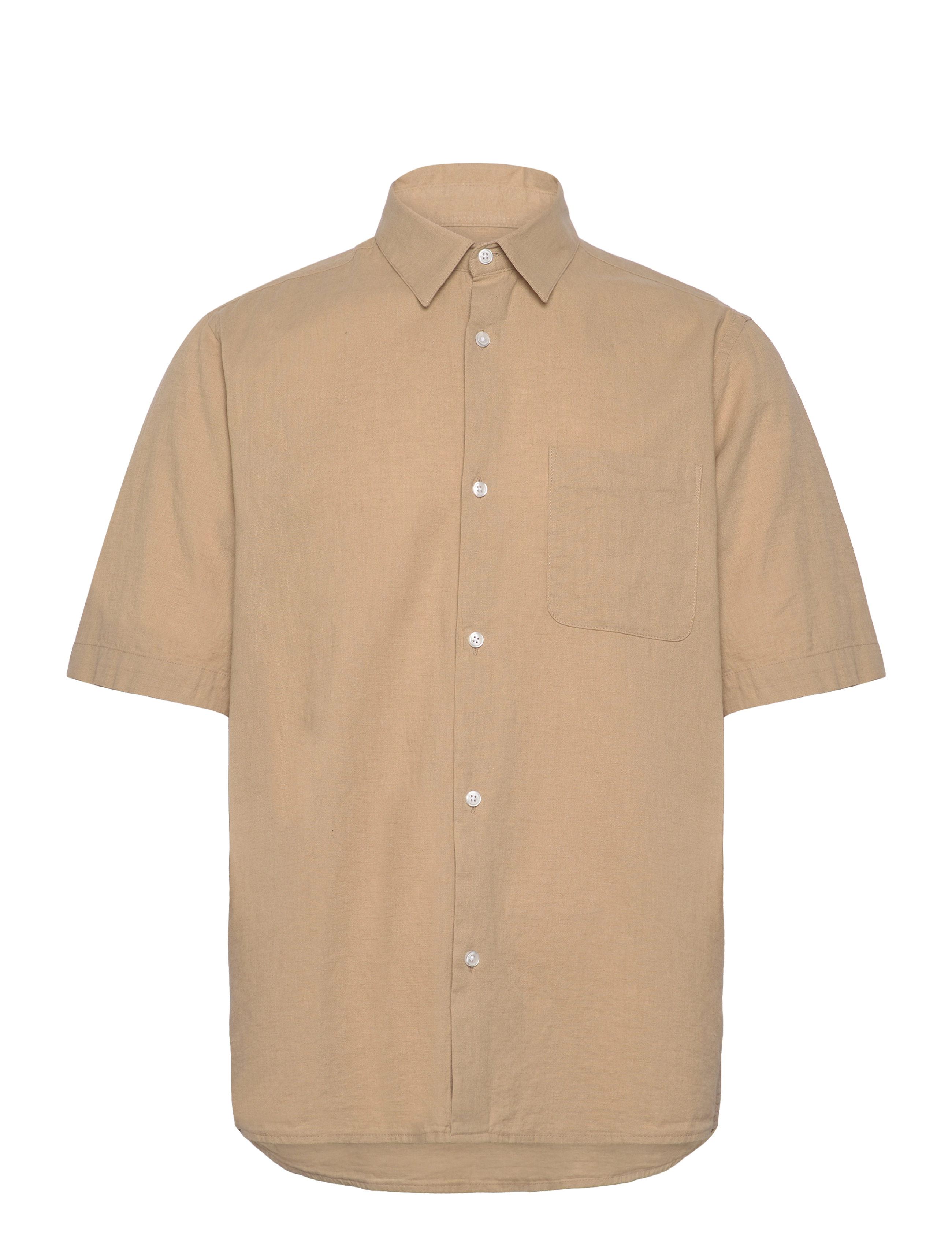 Mads Nørgaard Cotton Linen Victor Shirt SS - Skjorter - TRENCH COAT / beige