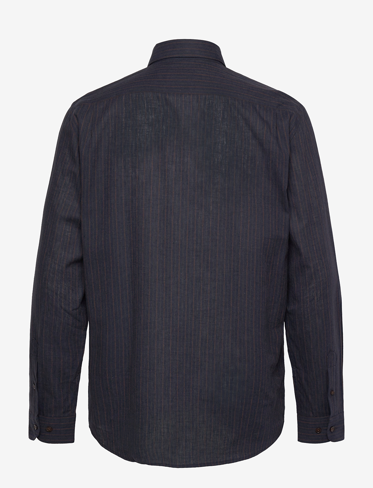 Mads Nørgaard - Cotton Linen Sune Stripe Shirt - linneskjortor - chicory coffee/parisian night - 1