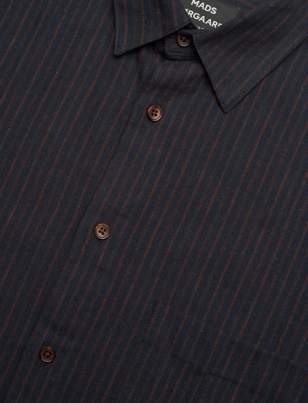 Mads Nørgaard - Cotton Linen Sune Stripe Shirt - leinenhemden - chicory coffee/parisian night - 3