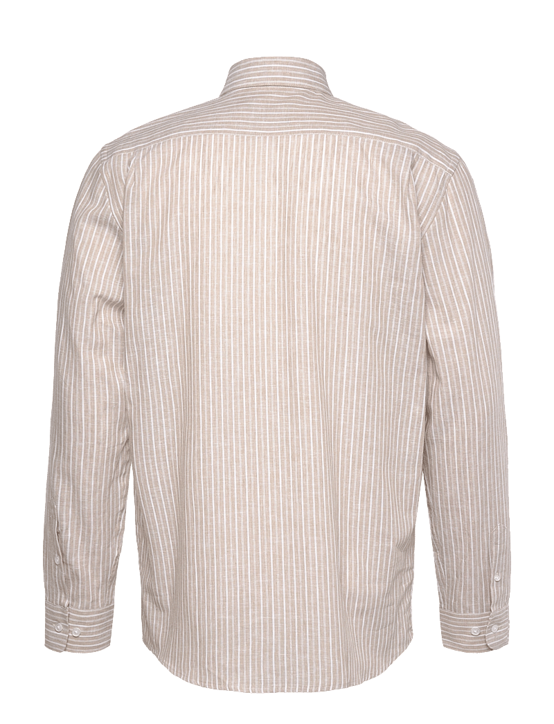 Mads Nørgaard - Cotton Linen Sune Stripe Shirt - hørskjorter - trench coat/white - 1