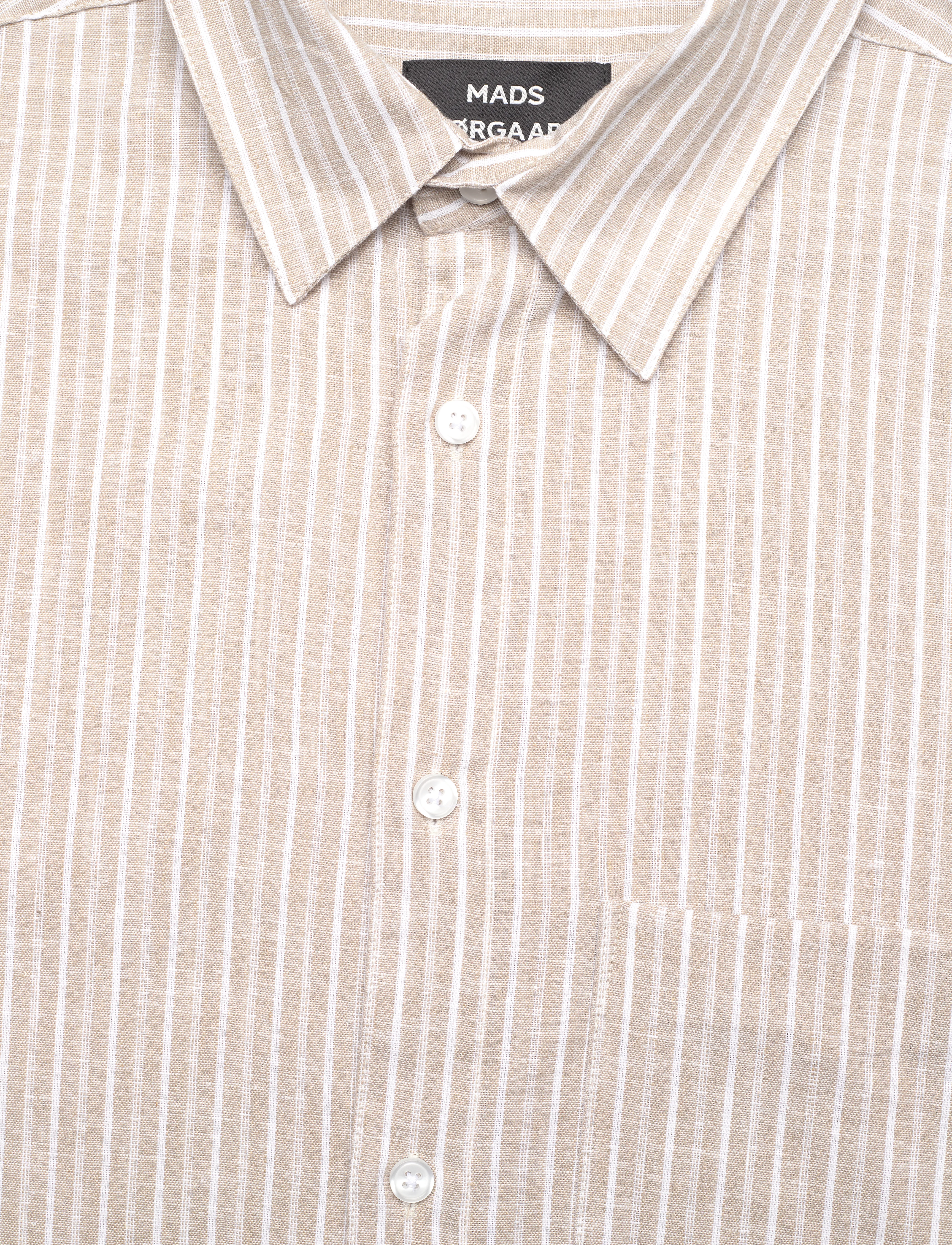 Mads Nørgaard - Cotton Linen Sune Stripe Shirt - leinenhemden - trench coat/white - 2