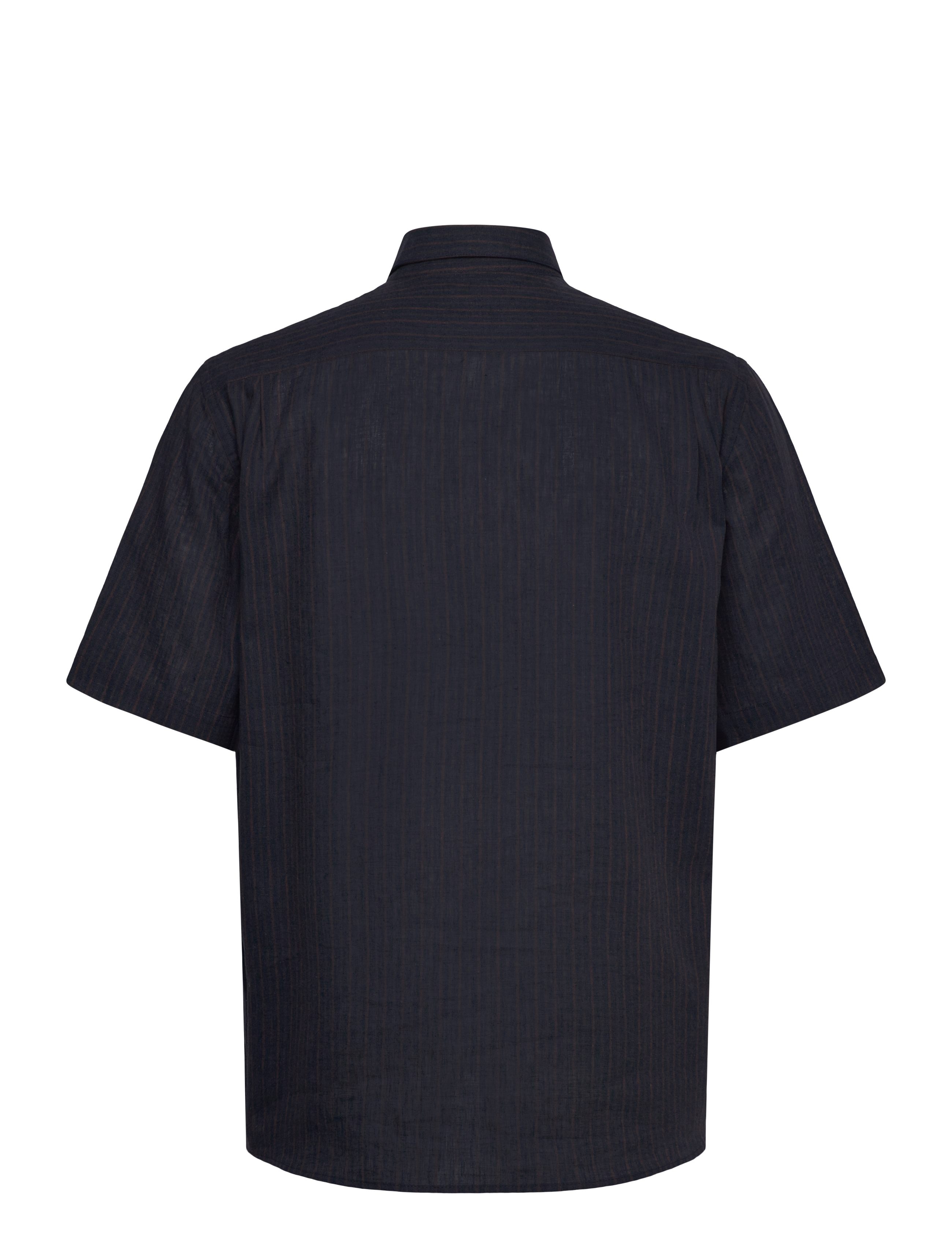 Mads Nørgaard - Cotton Linen Victor Stripe Shirt SS - hørskjorter - chicory coffee/parisian night - 1