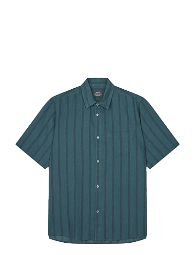 Cotton Linen Victor Stripe Shirt Ss - KortæRmede