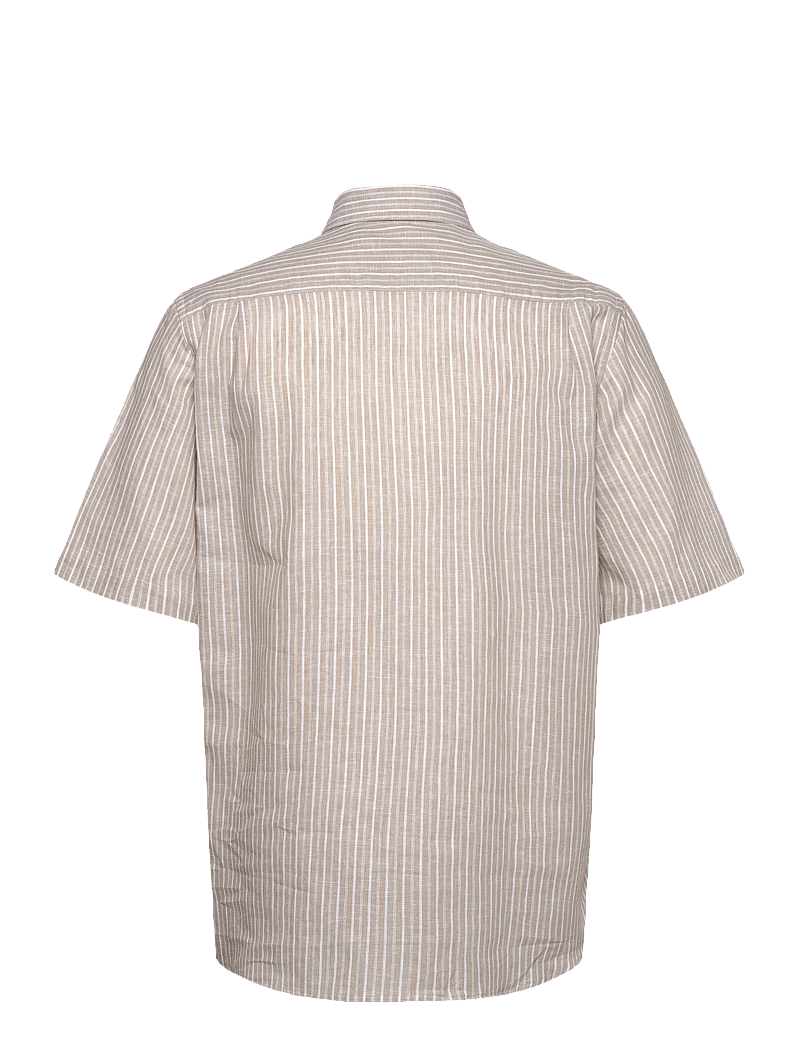 Mads Nørgaard - Cotton Linen Victor Stripe Shirt SS - leinenhemden - trench coat/white - 1