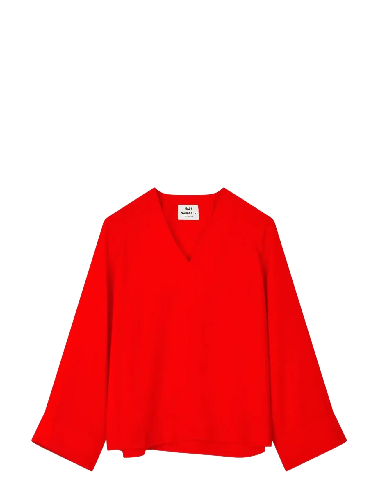 Mads Nørgaard Light Crepe Milly Top, 36, Red, Bluser > Langærmede, Dame