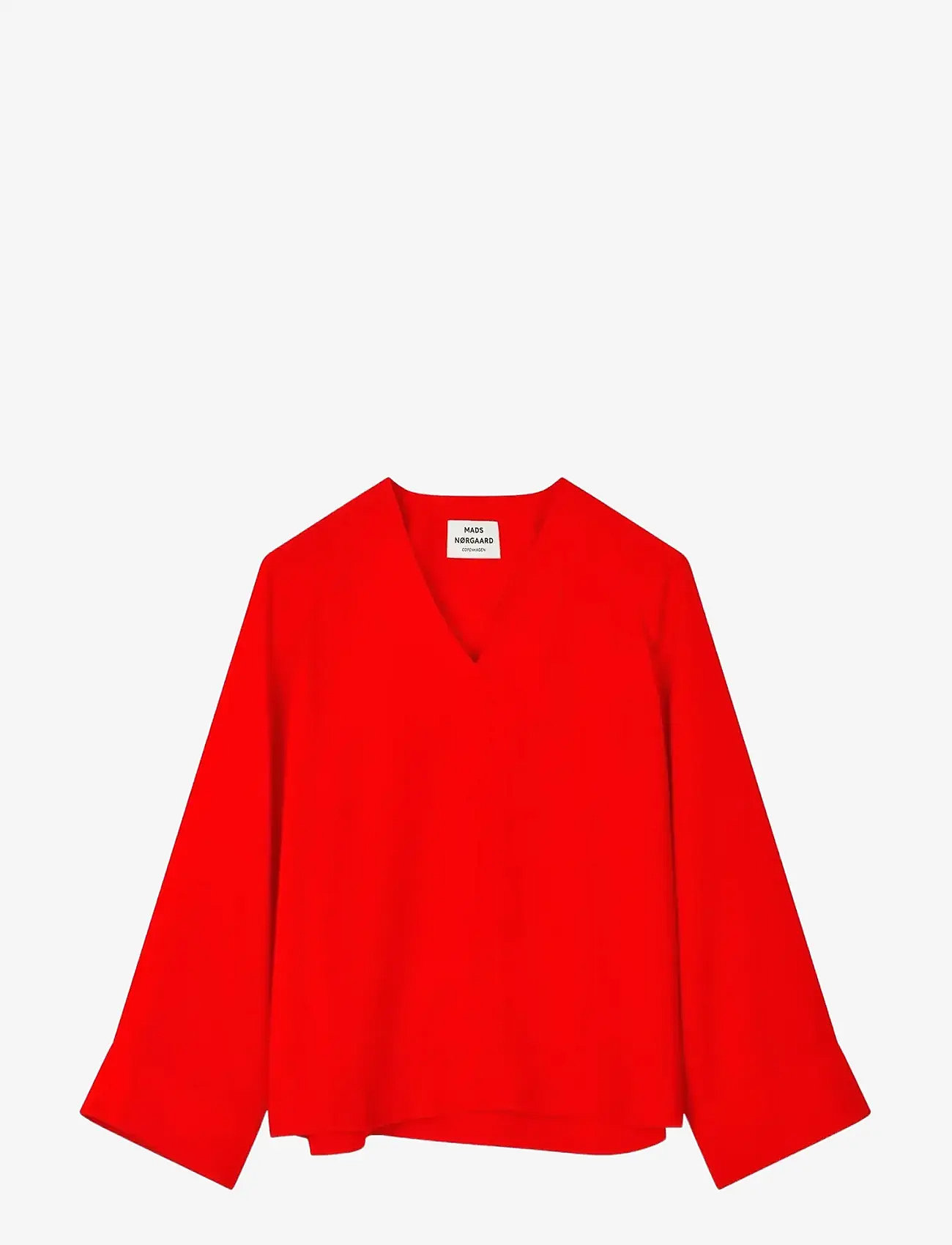Mads Nørgaard - Light Crepe Milly Top - fiery red - 0