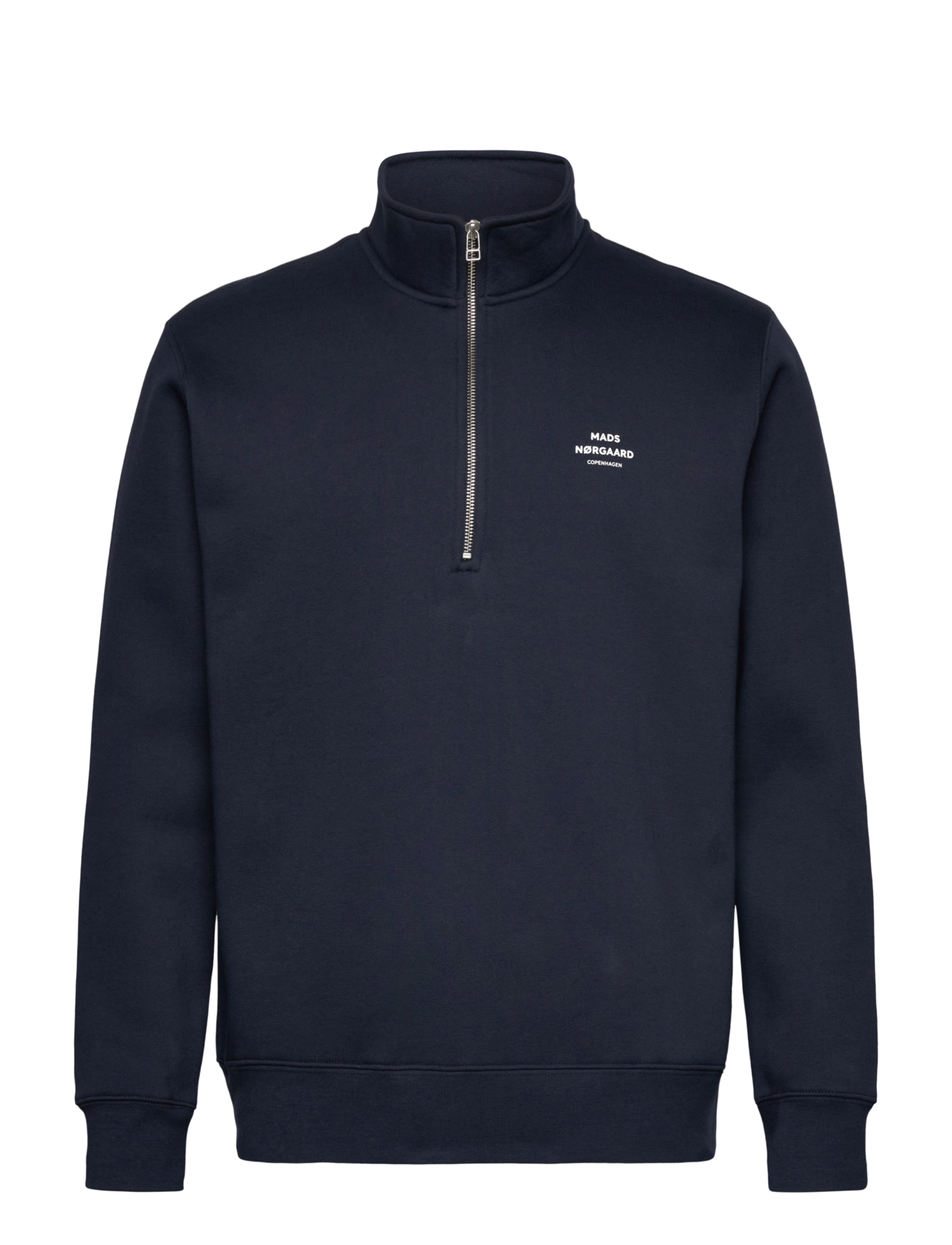 Mads Nørgaard Standard Half Zip Logo Sweat - Tøj - PARISIAN NIGHT / navy