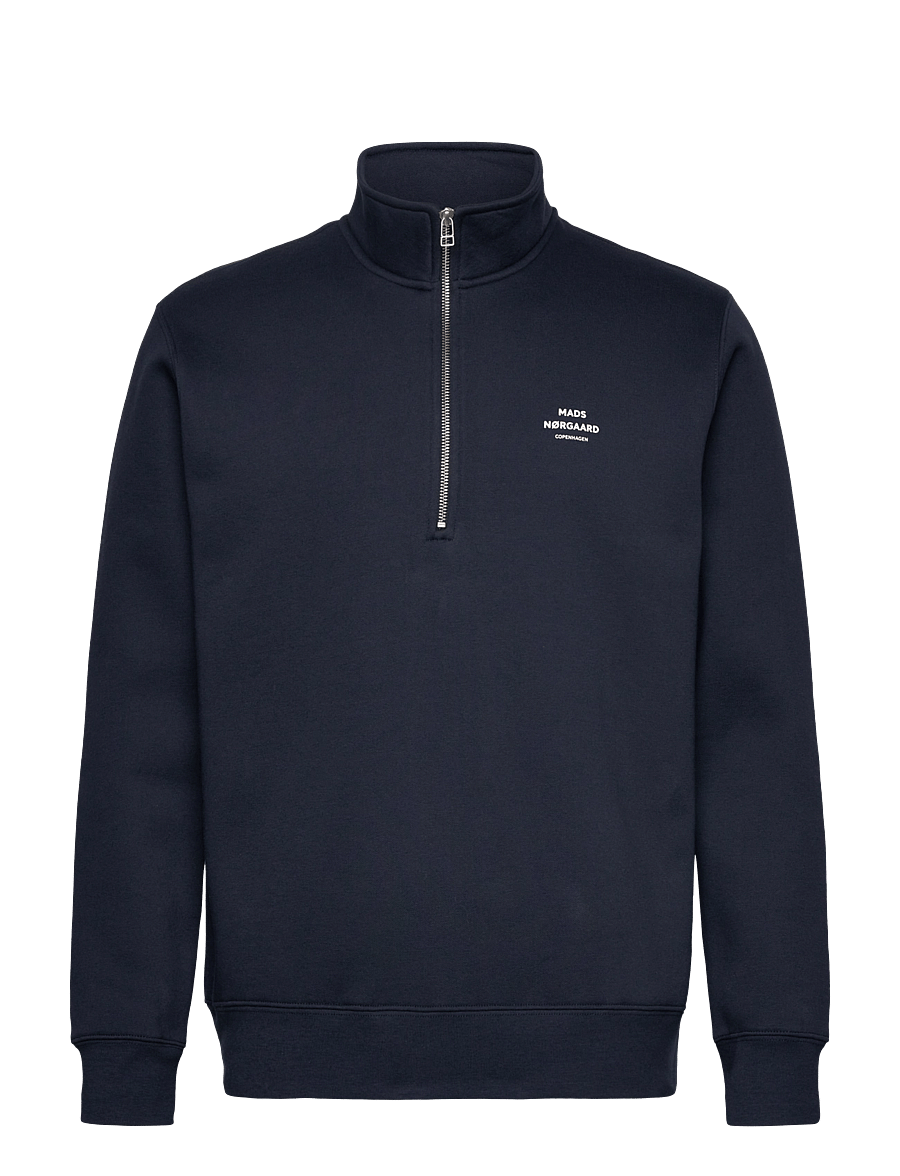 Mads Nørgaard - Standard Half Zip Logo Sweat - sweatshirts - parisian night - 1