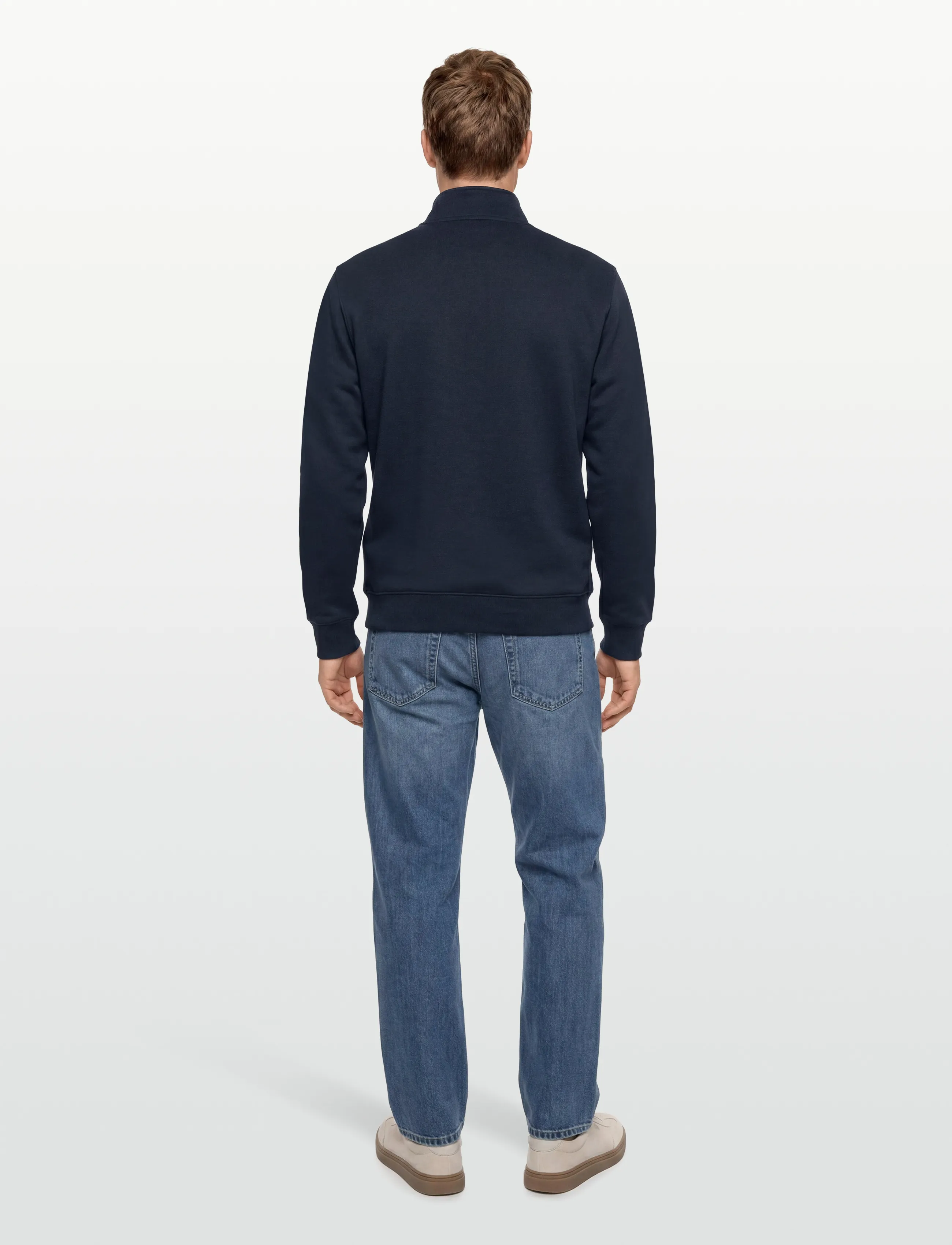 Mads Nørgaard - Standard Half Zip Logo Sweat - sweatshirts - parisian night - 4