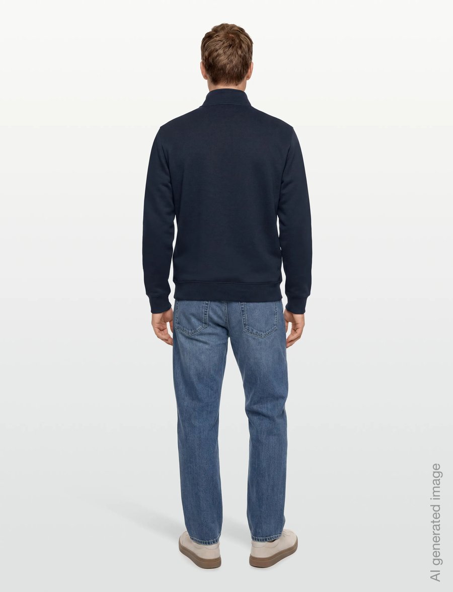 Mads Nørgaard - Standard Half Zip Logo Sweat - sweatshirts - parisian night - 4