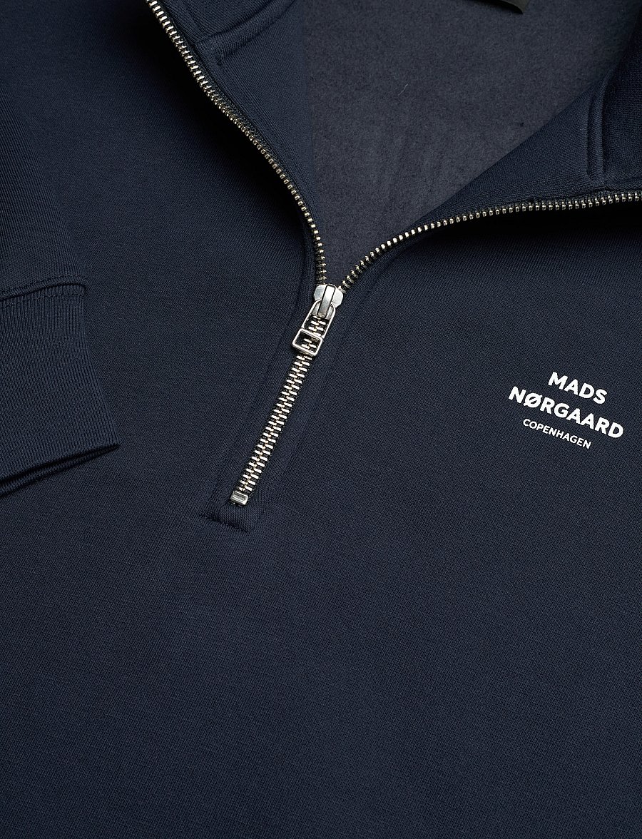 Mads Nørgaard - Standard Half Zip Logo Sweat - sweatshirts - parisian night - 5