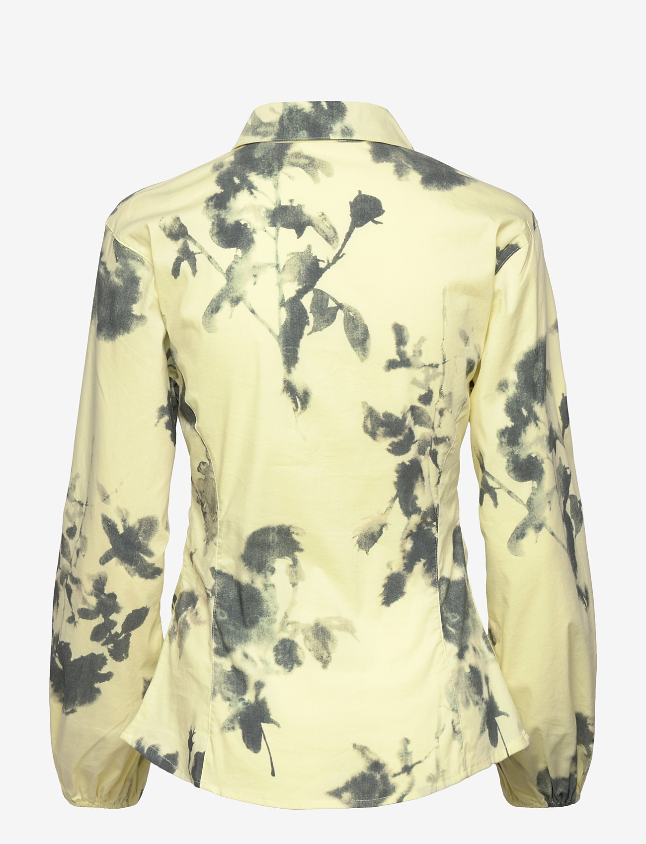 Mads Nørgaard - Poplinea Clara Shirt AOP - langærmede skjorter - ink flower aop/tender yellow - 1