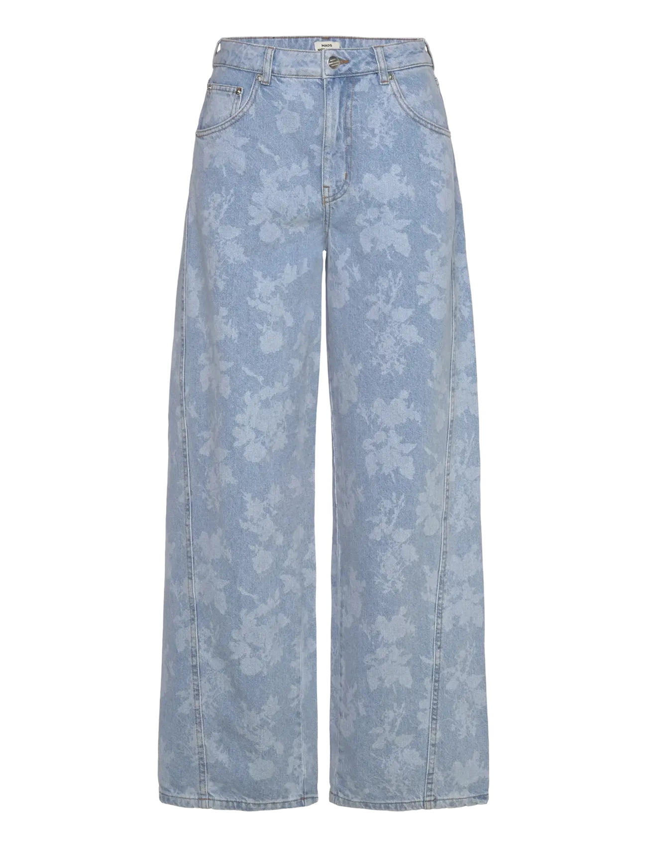 Mads Nørgaard Art Denim Christel Jeans - Tøj - LIGHT DENIM/INK FLOWER AOP / blue