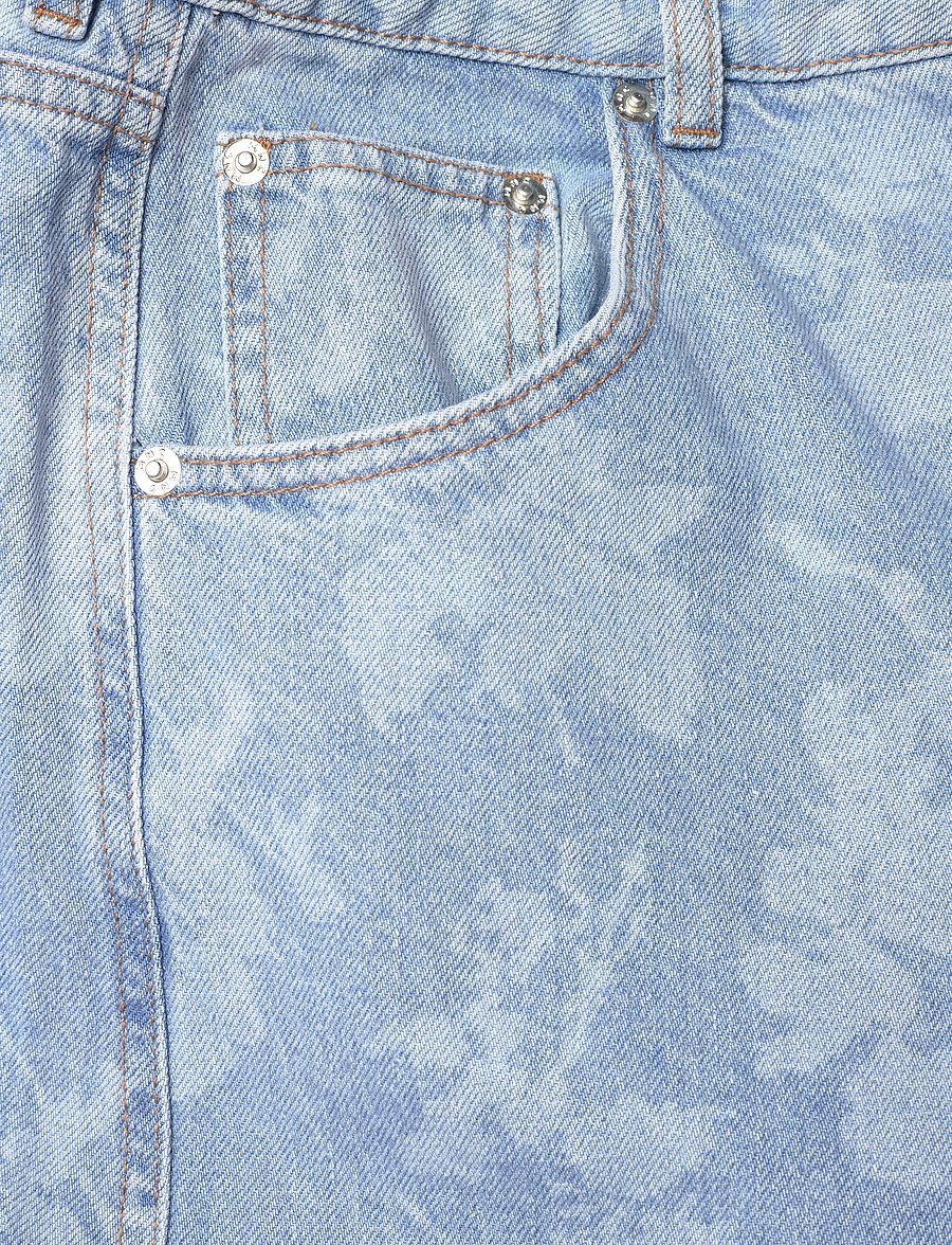 Mads Nørgaard - Art Denim Christel Jeans - hosen mit weitem bein - light denim/ink flower aop - 2
