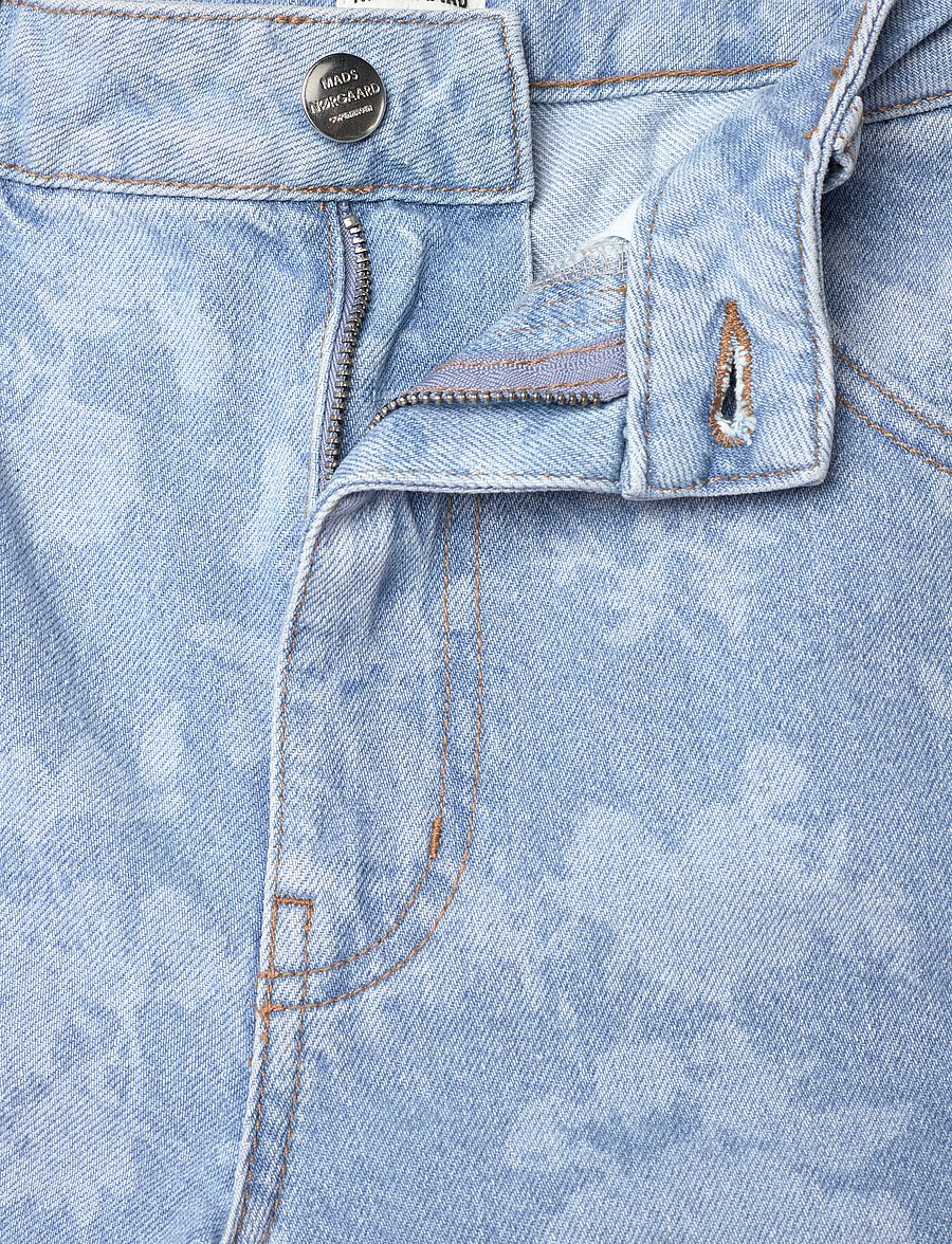 Mads Nørgaard - Art Denim Christel Jeans - hosen mit weitem bein - light denim/ink flower aop - 3