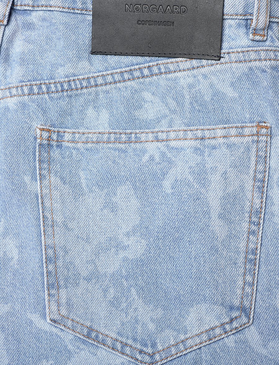 Mads Nørgaard - Art Denim Christel Jeans - hosen mit weitem bein - light denim/ink flower aop - 4