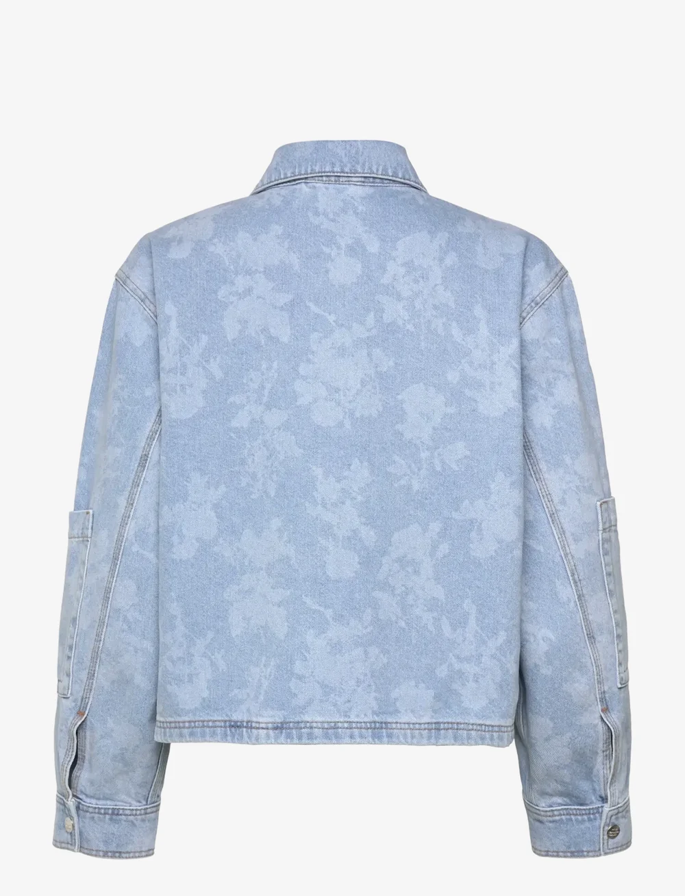 Mads Nørgaard - Art Denim Soleil Jacket - denimjakker - light denim/ink flower aop - 1